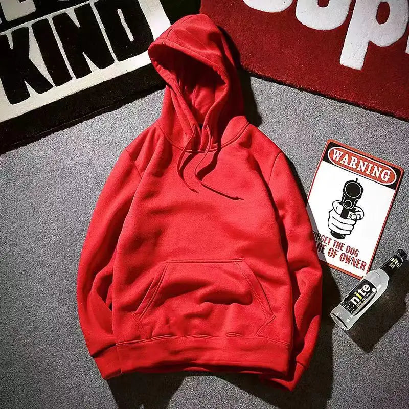 Spring Fall Men and women's plain black grey hooded sweatshirts Street wear Running sweatshirts Casual loose hoodie pullovers